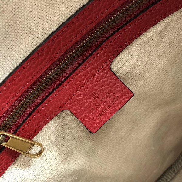 Gucci Print Messenger Bag Hibiscus Red Leather with Gucci Vintage Logo