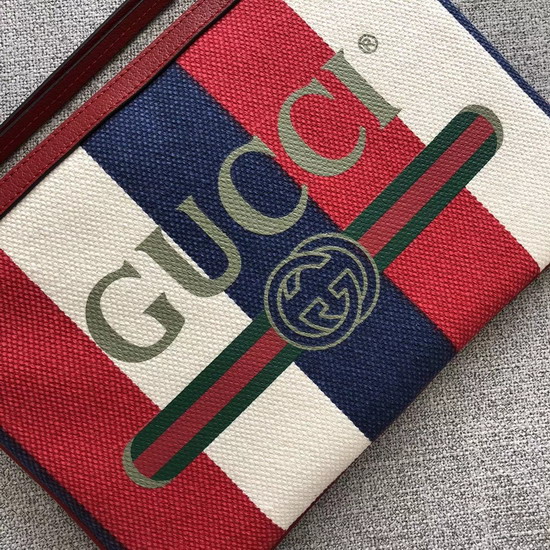 Gucci Print Pouch Sylvie Stripe Canvas