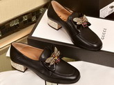 Gucci Queen Margaret Leather Loafer in Black Leather