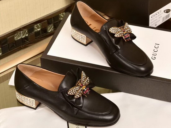 Gucci Queen Margaret Leather Loafer in Black Leather