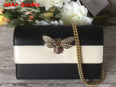 Gucci Queen Margaret Leather Mini Bag Black and White Leather Replica