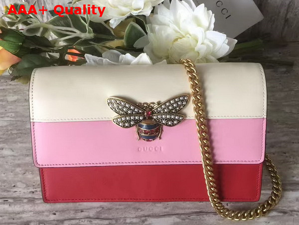 Gucci Queen Margaret Leather Mini Bag Red and Pink Leather Replica