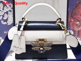 Gucci Queen Margaret Leather Top Handle Bag Black and White Leather Replica