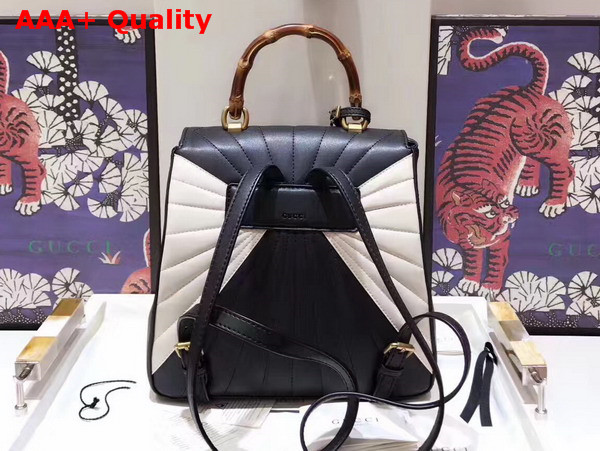 Gucci Queen Margaret Quilted Leather Backpack Black and White Quilted Leather Replica