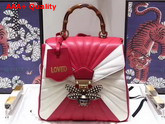 Gucci Queen Margaret Quilted Leather Backpack Red and White Quilted Leather Replica