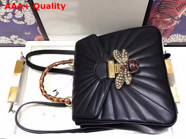 Gucci Queen Margaret Quilted Leather Backpack in Black Quilted Leather Replica