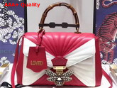 Gucci Queen Margaret Quilted Leather Top Handle Bag Red and White Quilted Leather Replica