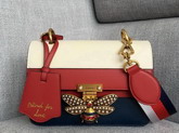 Gucci Queen Margaret Small Shoulder Bag White Red and Blue Leather 476542