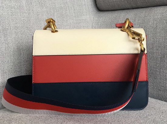 Gucci Queen Margaret Small Shoulder Bag White Red and Blue Leather 476542