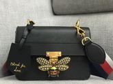 Gucci Queen Margaret Small Shoulder Bag in Black Leather 476542