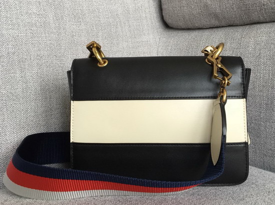 Gucci Queen Margaret Small Shoulder Bag in Black and White Leather 476542