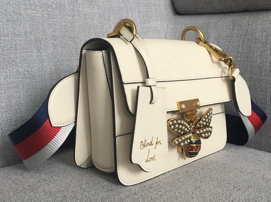 Gucci Queen Margaret Small Shoulder Bag in White Leather 476542