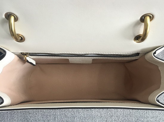 Gucci Queen Margaret Small Shoulder Bag in White Leather 476542