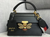 Gucci Queen Margaret Small Top Handle Bag in Black Leather