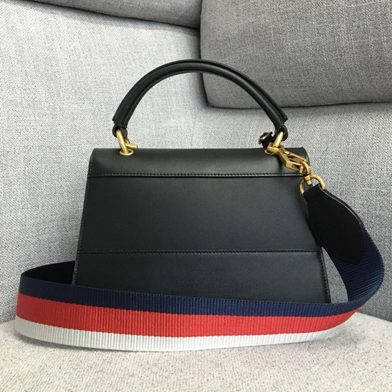 Gucci Queen Margaret Small Top Handle Bag in Black Leather