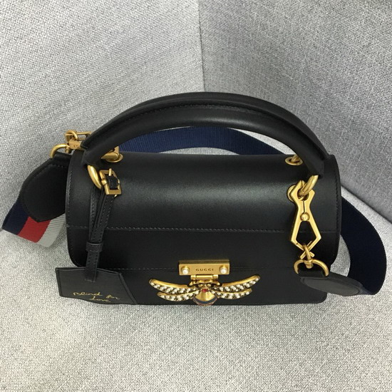 Gucci Queen Margaret Small Top Handle Bag in Black Leather