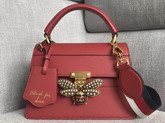 Gucci Queen Margaret Small Top Handle Bag in Red Leather