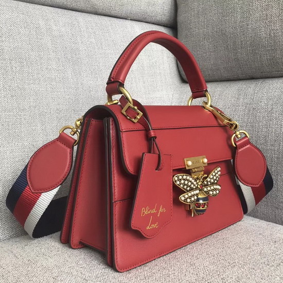 Gucci Queen Margaret Small Top Handle Bag in Red Leather