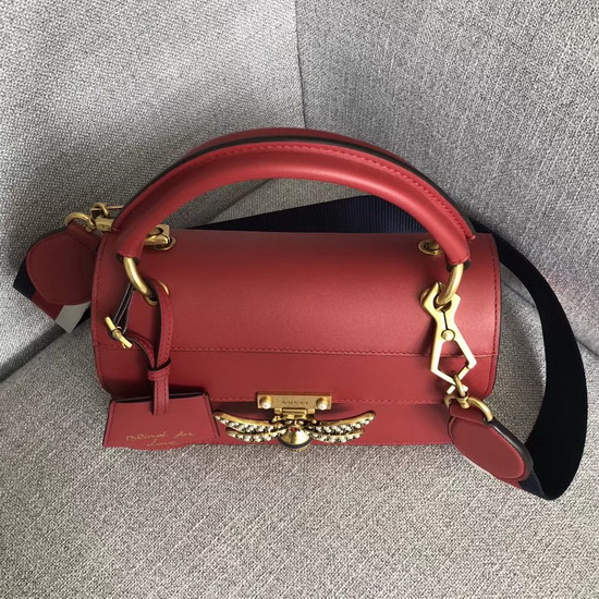 Gucci Queen Margaret Small Top Handle Bag in Red Leather