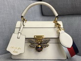 Gucci Queen Margaret Small Top Handle Bag in White Leather