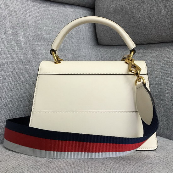 Gucci Queen Margaret Small Top Handle Bag in White Leather