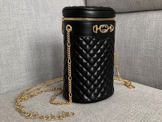 Gucci Quilted Leather Belt Bag Black Leather 572298