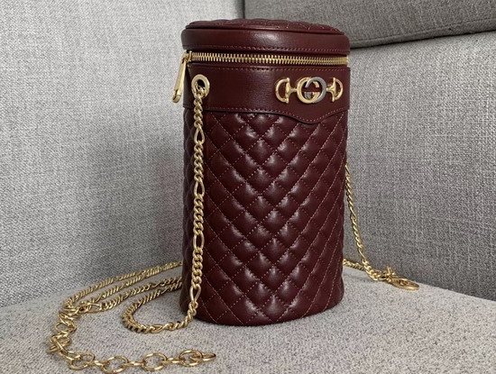 Gucci Quilted Leather Belt Bag Burgundy Leather 572298