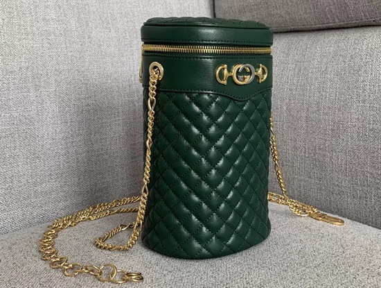 Gucci Quilted Leather Belt Bag Dark Green Leather 572298