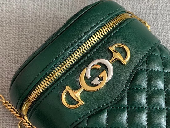 Gucci Quilted Leather Belt Bag Dark Green Leather 572298