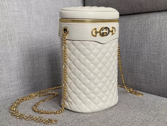 Gucci Quilted Leather Belt Bag White Leather 572298