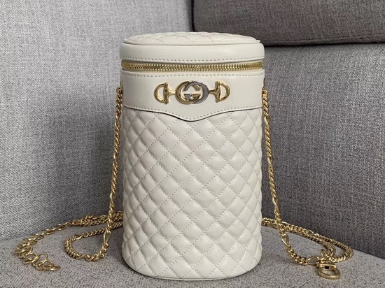 Gucci Quilted Leather Belt Bag White Leather 572298