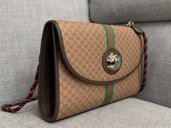 Gucci Rajah GG Medium Shoulder Bag in Beige Ebony Mini GG Supreme Canvas 564697