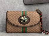 Gucci Rajah GG Small Shoulder Bag in Beige Ebony Mini GG Supreme Canvas