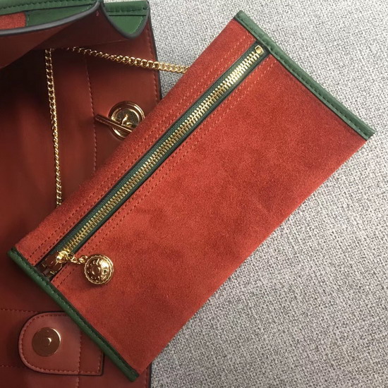 Gucci Rajah Large Tote Orange Suede 537219