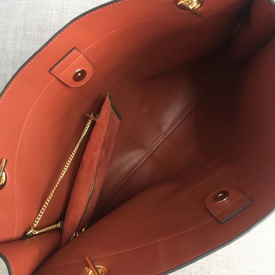 Gucci Rajah Large Tote Orange Suede 537219