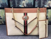 Gucci Rajah Large Tote in Beige Vintage Canvas 537219