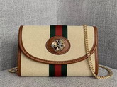 Gucci Rajah Mini Bag in Beige Vintage Canvas with Cuir Leather Trim 573797