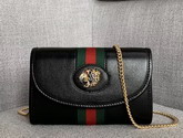 Gucci Rajah Mini Bag in Black Leather with a Vintage Effect 573797