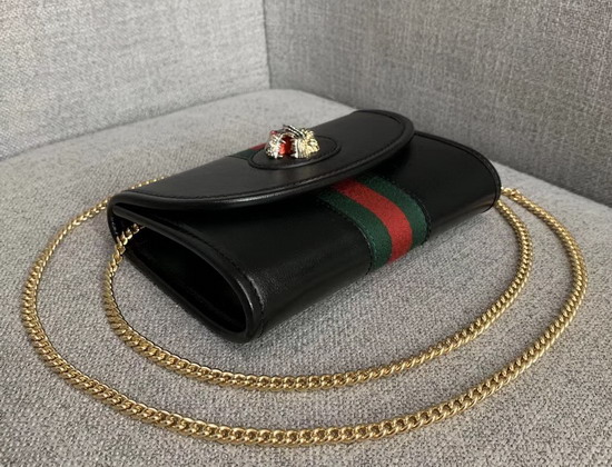 Gucci Rajah Mini Bag in Black Leather with a Vintage Effect 573797