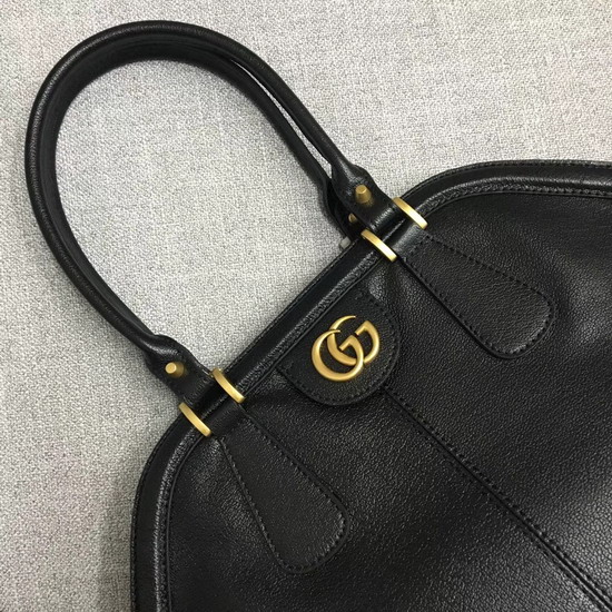 Gucci Rebelle Large Top Handle Bag in Black Leather