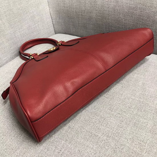 Gucci Rebelle Large Top Handle Bag in Red Leather