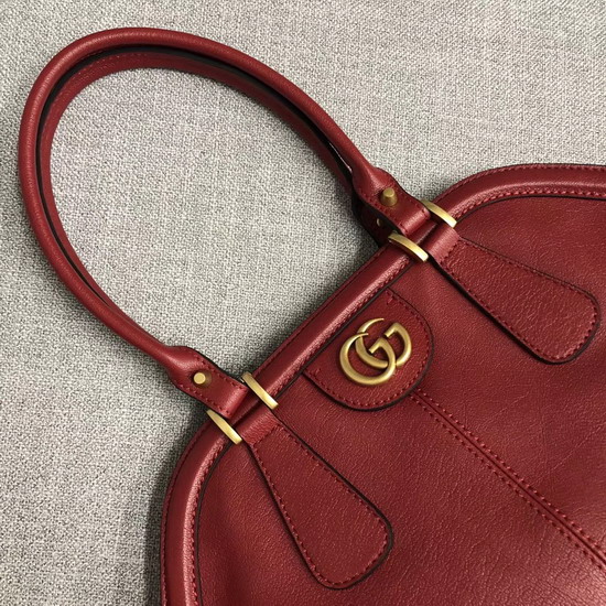 Gucci Rebelle Large Top Handle Bag in Red Leather