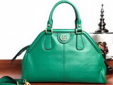 Gucci Rebelle Medium Top Handle Bag Emerald Green Leather