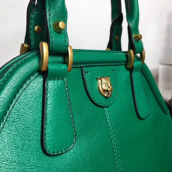 Gucci Rebelle Medium Top Handle Bag Emerald Green Leather