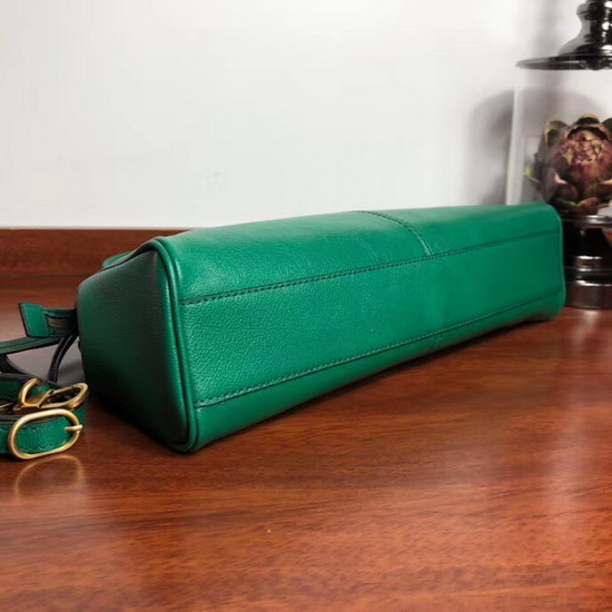 Gucci Rebelle Medium Top Handle Bag Emerald Green Leather