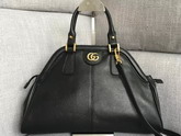 Gucci Rebelle Medium Top Handle Bag in Black Leather