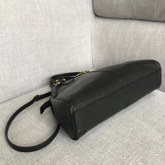 Gucci Rebelle Medium Top Handle Bag in Black Leather