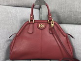 Gucci Rebelle Medium Top Handle Bag in Red Leather