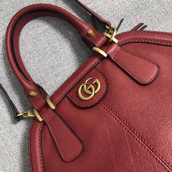 Gucci Rebelle Medium Top Handle Bag in Red Leather