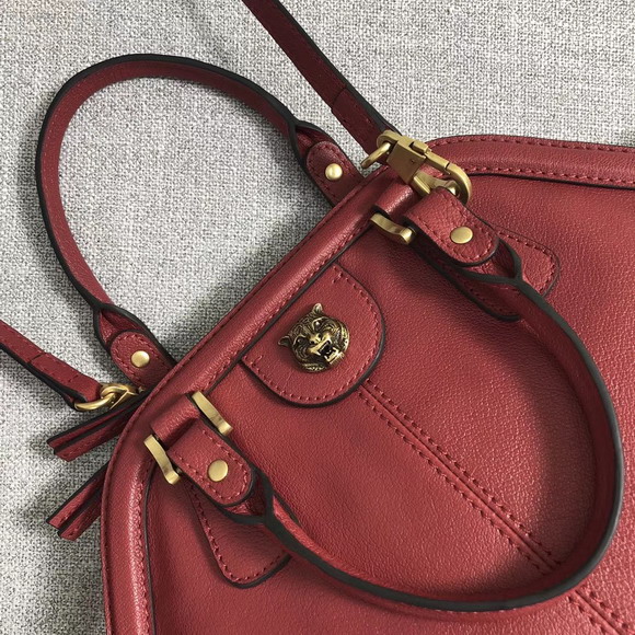 Gucci Rebelle Medium Top Handle Bag in Red Leather